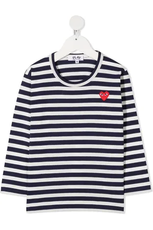 Comme des Garçons Gestreiftes T-Shirt mit Herz-Patch
