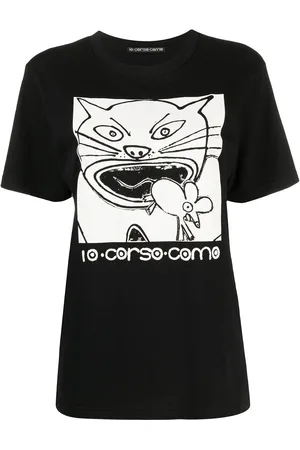 10 CORSO COMO T-Shirt mit Katzen-Print