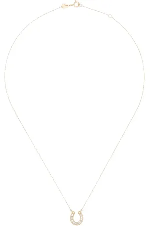 Adina Reyter 14kt Gelbgoldhalskette mit Diamant-Hufeisen