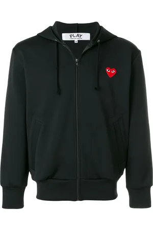 Comme des Garçons Heart-patch zip-up hoodie