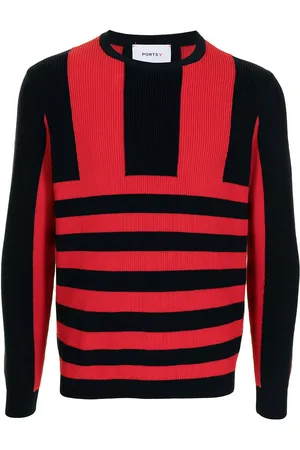Ports V Gestreifter Strickpullover