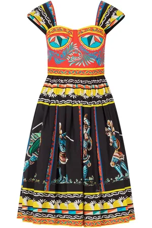Dolce & Gabbana Midikleid mit Carretto-Print