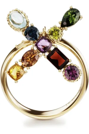 Dolce & Gabbana 18kt Rainbow Alphabet X Gelbgoldring