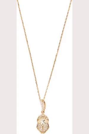 Aurélie Bidermann 18kt Beetle Gelbgoldhalskette mit Diamanten