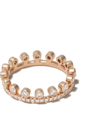 De Beers 18kt Dewdrop Rotgoldring mit Pavé und Diamanten