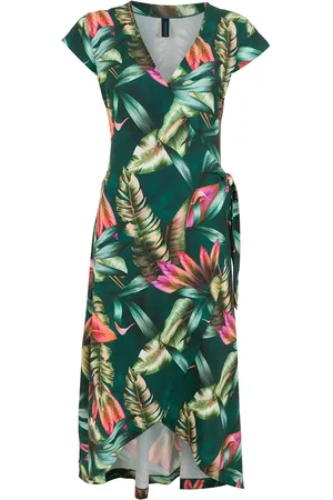 Lygia & Nanny Gewickeltes Kleid mit Blatt-Print
