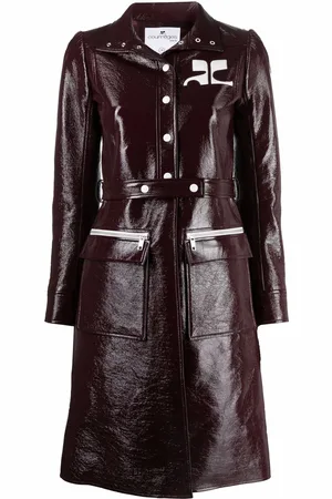 Courrèges Vinyl-Trenchcoat mit Logo-Applikation