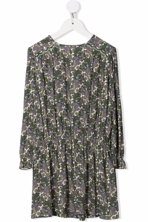 BONPOINT Gerafftes Kleid mit Blumen-Print