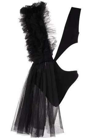 Alchemy X Lia Aram asymmetrical ruffle-trim bodysuit