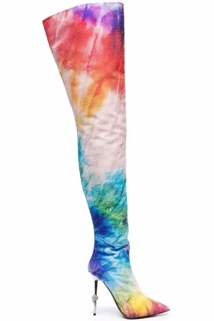Philipp Plein Overknee-Stiefel mit Print