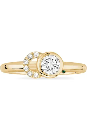 COURBET 18kt Gelbgoldring mit synthetische Diamanten