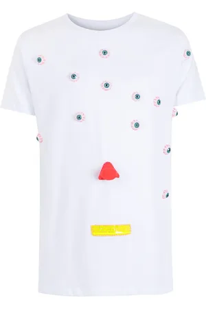 AMIR SLAMA T-Shirt mit Applikation
