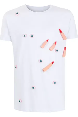 AMIR SLAMA T-Shirt mit Applikation