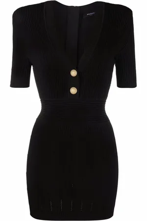 Balmain Geripptes Kleid