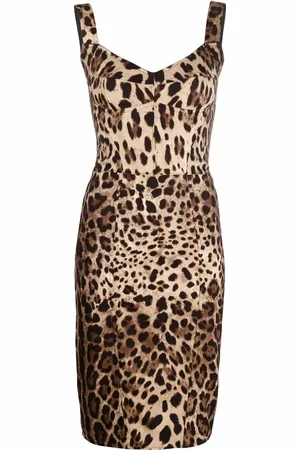 Dolce & Gabbana Midikleid mit Leoparden-Print