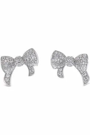David Morris 18kt Weißgoldohrstecker mit Diamanten