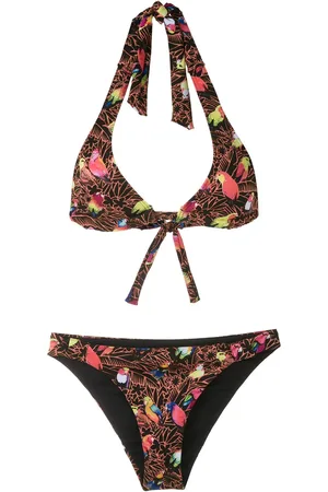 AMIR SLAMA Triangel-Bikini mit Print