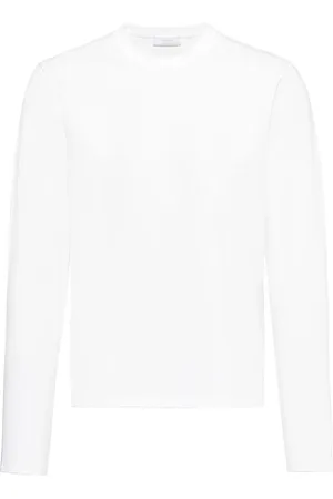 Prada Langarmshirt mit Logo-Schild