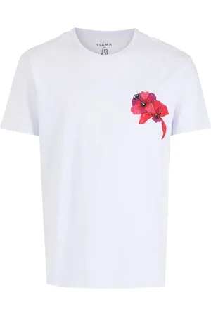 AMIR SLAMA T-Shirt mit Blumen-Print