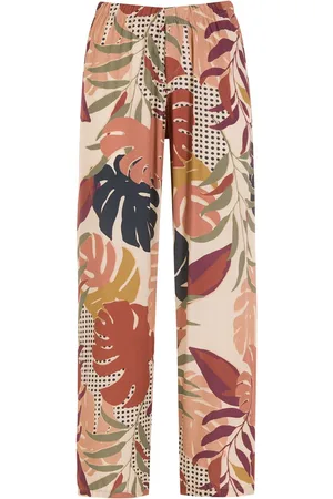 AMIR SLAMA Gerade Hose mit Palmblatt-Print