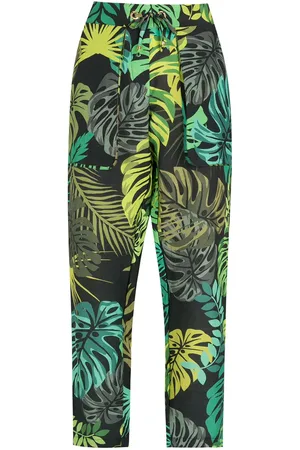 AMIR SLAMA Gerade Hose mit tropischem Print