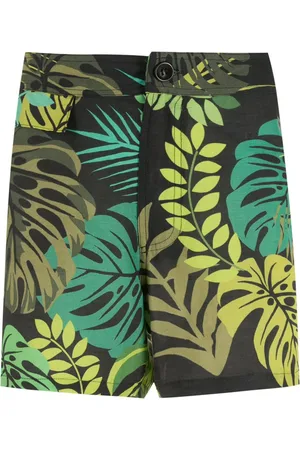 AMIR SLAMA Shorts mit Blatt-Print