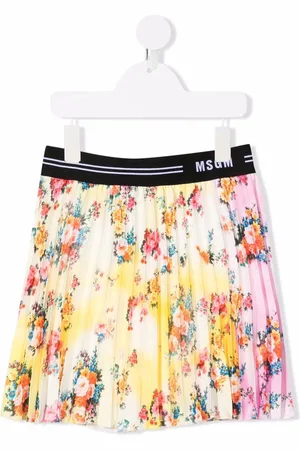 Msgm Faltenrock mit Blumen-Print