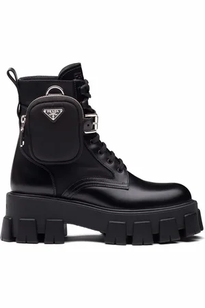 Prada Monolith pouch-detail leather boots