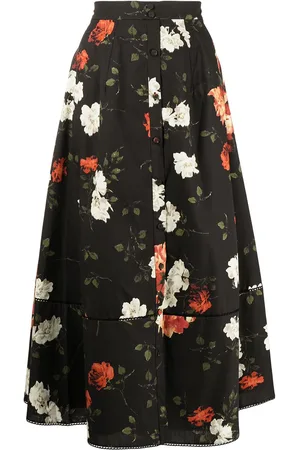 Erdem Faltenrock mit Blumen-Print