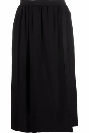 Saint Laurent 1970s Seidenrock mit hohem Bund