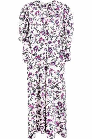 Isabel Marant Midi-Seidenkleid mit Blumen-Print