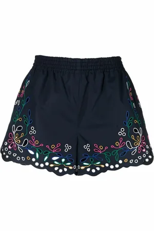 Chloé Shorts mit Blumenstickerei