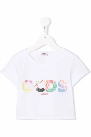 GCDS Cropped-T-Shirt mit Logo-Print