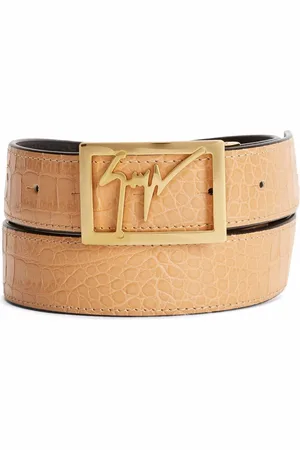 Giuseppe Zanotti Crocodile-effect logo-buckle belt