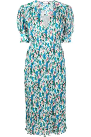 Ganni Midikleid mit Print