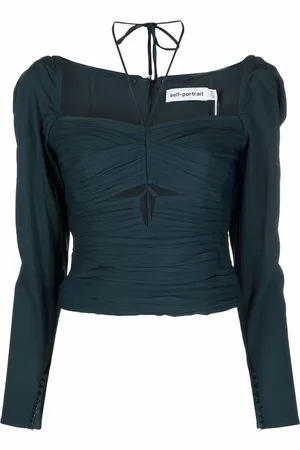 Self-Portrait Crepe cut-out top