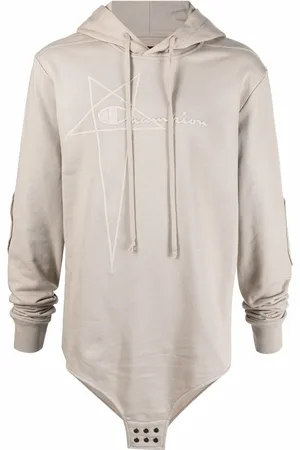 Rick Owens X Champion embroidered-logo cotton hoodie