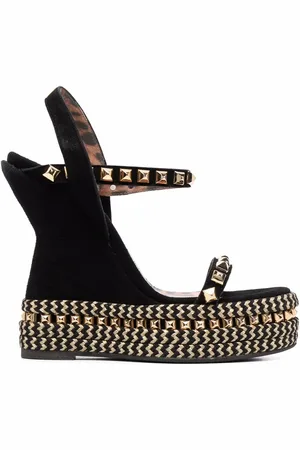 Philipp Plein Wedge-Pantoletten mit Nieten
