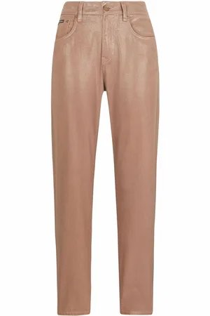 Dolce & Gabbana Boyfriend-Jeans im Metallic-Look