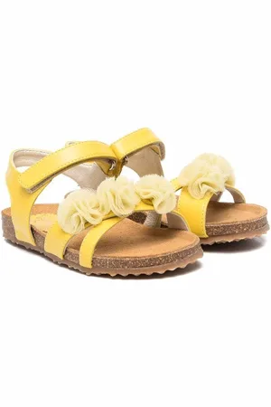 Il gufo Sandalen mit Blumenapplikation