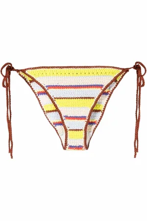 Ganni Gehäkeltes Bikinihöschen mit Streifen