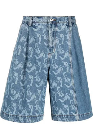 Feng Chen Wang Jeans-Shorts mit Print