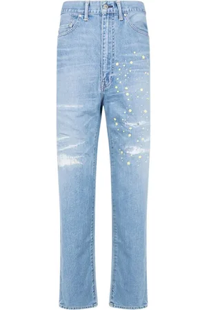 A Bathing Ape X Kid Cudi Jeans im Distressed-Look
