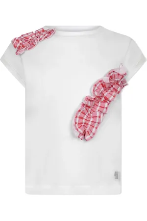 Simonetta T-Shirt mit karierten Rüschen