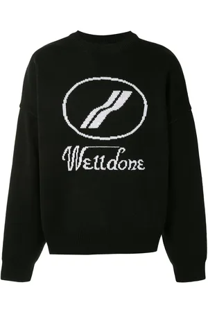 We11 Done Intarsien-Pullover mit Logo