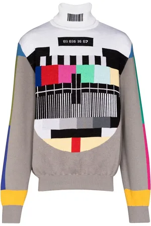 VTMNTS Rollkragenpullover mit Barcode-Motiv