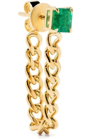Anita 18kt Gelbgoldohrstecker mit Smaragden