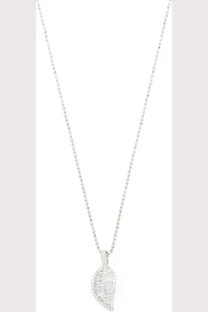 Anita 18kt Weißgoldhalskette mit Diamant-Palmblatt