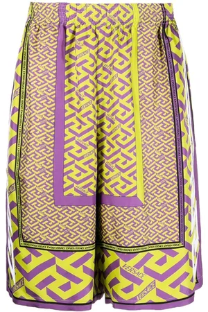 VERSACE Seidenshorts mit La Greca-Print