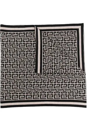 Balmain Merinoschal mit Monogramm
